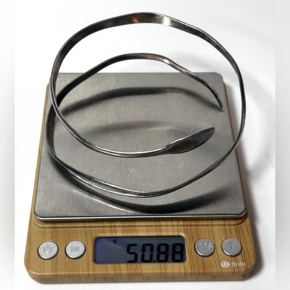 Vintage Artisan Snake Coil Spiral Arm Band Wrist Cuff Bracelet Sterling Silver - Picture 9 of 9